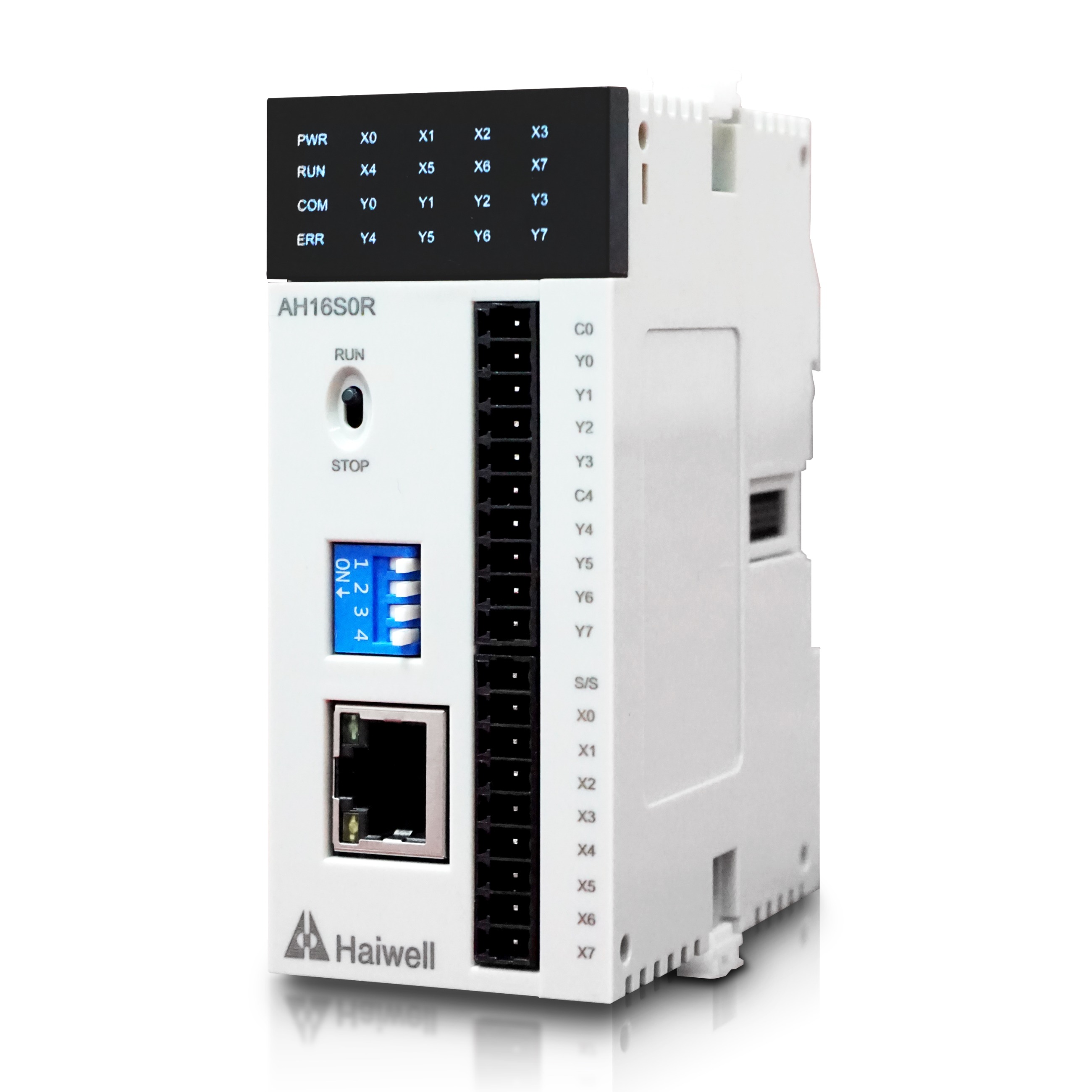 PLC compacto delgado Haiwell AH16S0P — 8 DI + 8 DO (transistor)